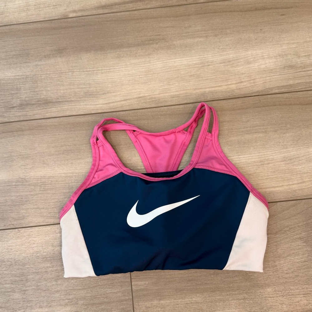 Nike Pink and Navy Sports Bra